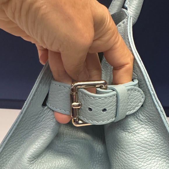 Anna Paola Made in Italy Leather Elegant Satchel with bag charms - new - w strap - Picture 4 of 9